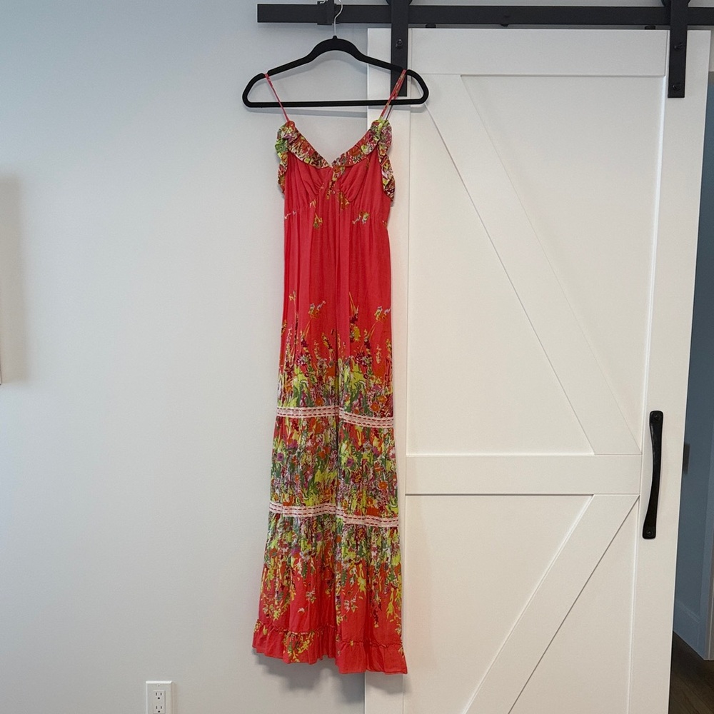 Alberto Makali Red Floral Maxi Dress